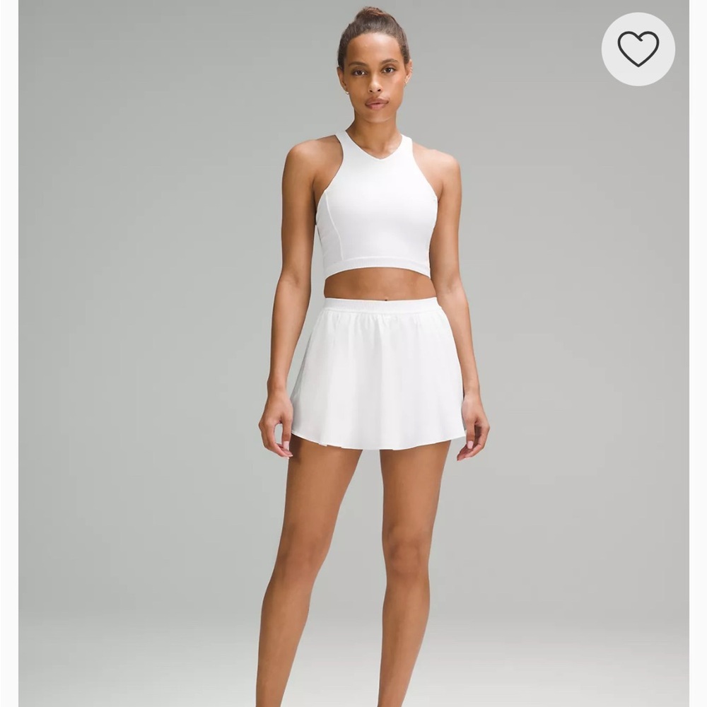 NWT Lululemon Narrow Waistband Tennis Skirt in white, size 4